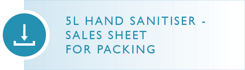 Wellbeing Brands Products 5L Hand Sanitiser Sales Sheet